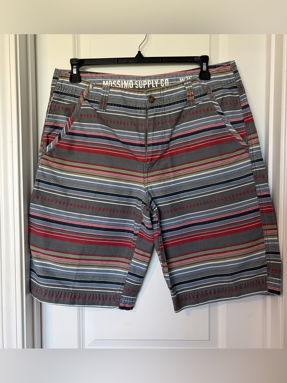 Mossimo Supply Co. Men's Plaid Chinos in Gray, Red & Green - W36